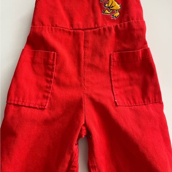 Vintage Deep Orange Ducky Overalls Babies Kids Toddler Childrens Boho Bohemian - Picture 4 of 9